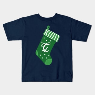 Christmas Stocking with Letter G Kids T-Shirt